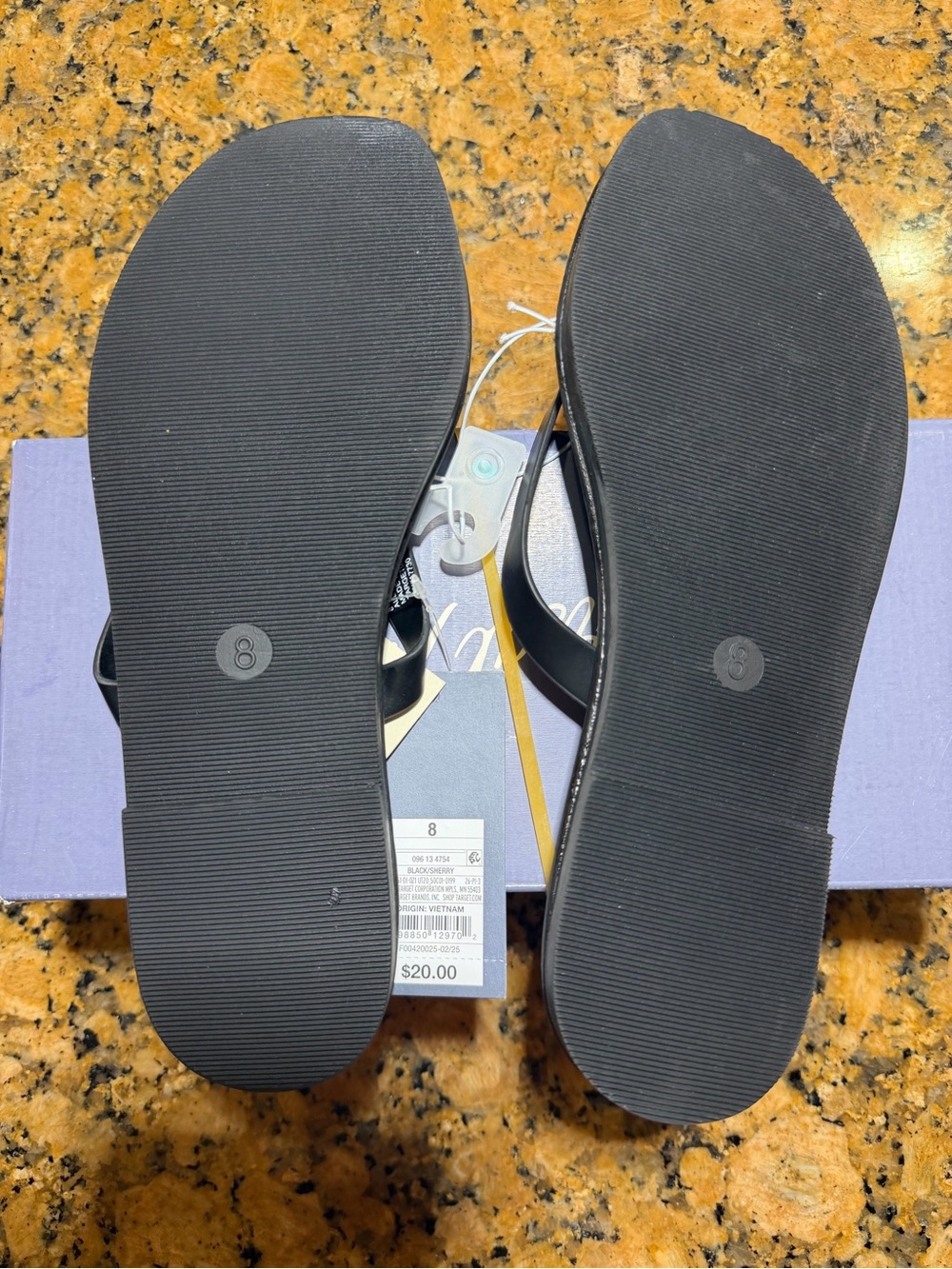 Universal Thread Black Faux-Leather Flip Flop Sandals - Picture 3 of 3